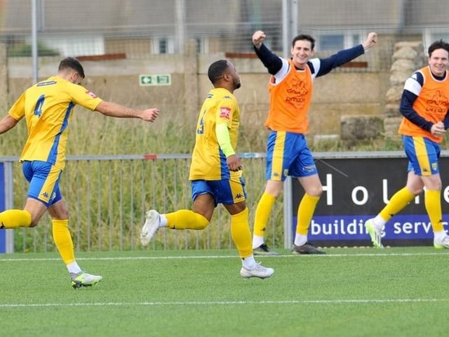 Action and goal celebration's from Lancing's win over Three Bridges