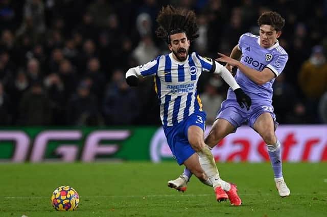 Brighton and Hove Albion player of the year Marc Cucurella will be action against Leeds United at Elland Road on Sunday