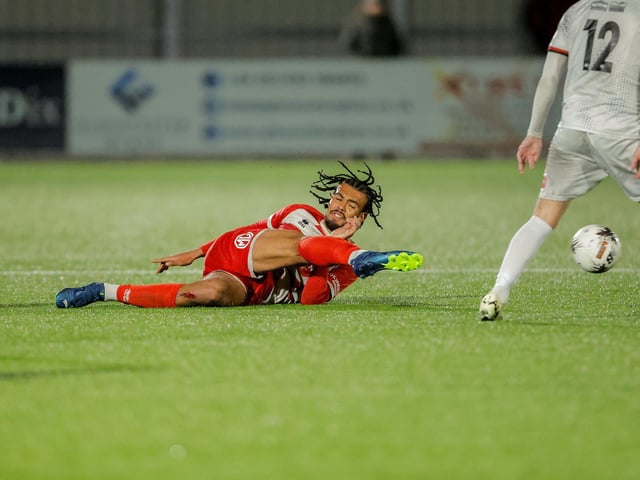 Action from Eastbourne Borough's 0-0 draw at Truro City