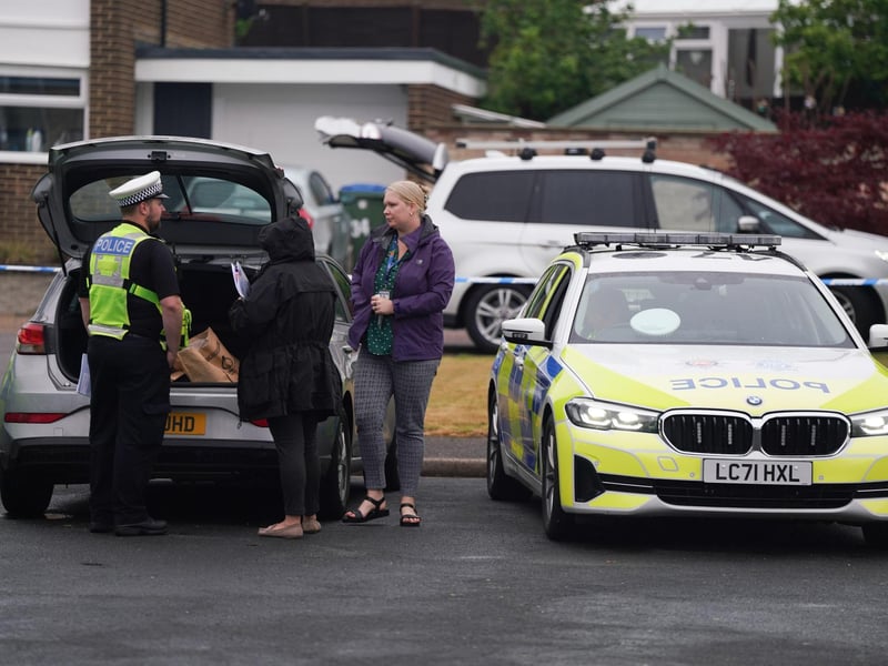 Police cordoned off Woodgates Close at the junction of Pollards Drive in Horsham.