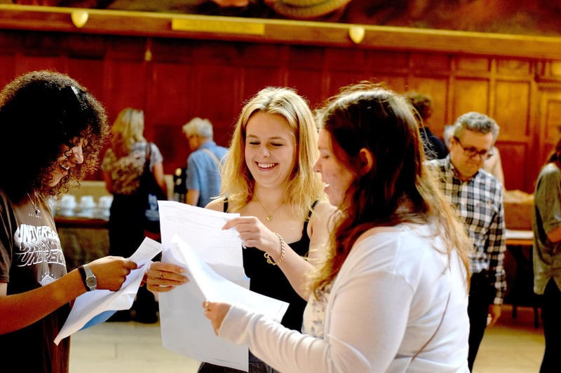 Students at Battle Abbey School celebrated another year of top A-level results. Picture: Contributed