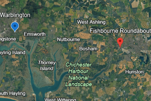 Motorists who travel along the A27 between Warblington and Fishbourne are being warned to expect significant disruption – as National Highways prepares to carry out a series of roadworks. Photo: Google Earth