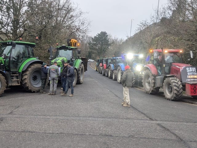 The tractor convoy in Hastings on January 17, 2025