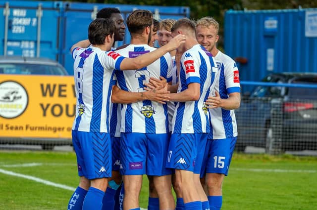 Action from Haywards Heath Town's victory over Beckenham in the Isthmian south east division
