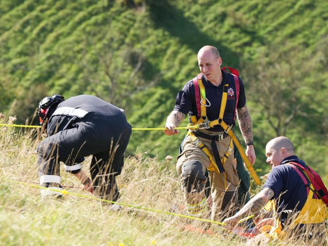 The rescue at Devil's Dyke. Photo: Eddie Mitchell