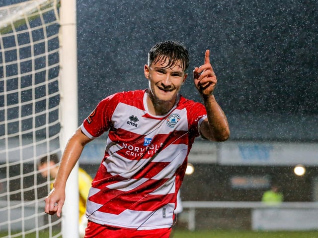 Action from Eastbourne Borough's 1-1 draw at Dover