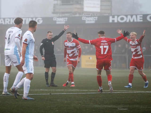 Eastbourne Borough take on Taunton Town in the fog - before the match was abandoned