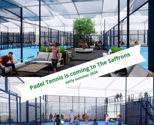 The approved application will see the building of three covered padel tennis courts at the Saffrons Sports Club on Compton Place Road. Picture: Saffrons Sports Club