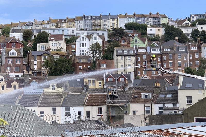 Firefighters are at the scene of a blaze in Waterworks Road, Hastings
