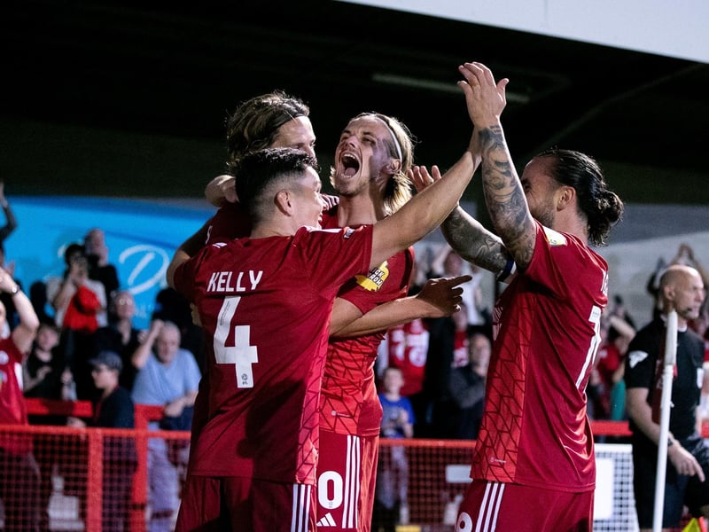 Action and crowd pictures from Crawley Town's 2-1 win over MK Dons at the Broadfield Stadium.