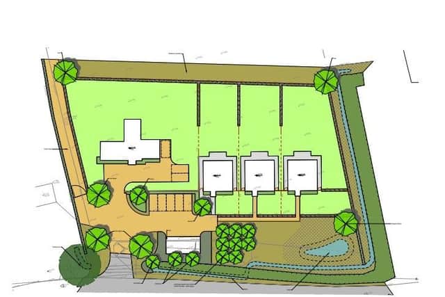 A plan of the four homes proposed at Walberton