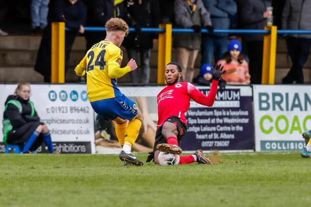 Eastbourne Borough recovered from 2-1 down at half-time to win 3-2 at St Albans City. Picture by Lydia Redman