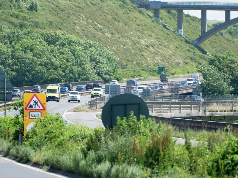 Photos are showing heavy traffic on the A27 near Shoreham this morning (Sunday, June 16)