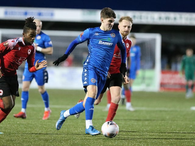Action from Worthing's 2-0 National South win at Eastbourne Borough