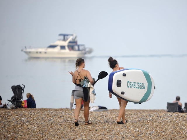 People enjoying the heatwave in Eastbourne (Photo by Jon Rigby)