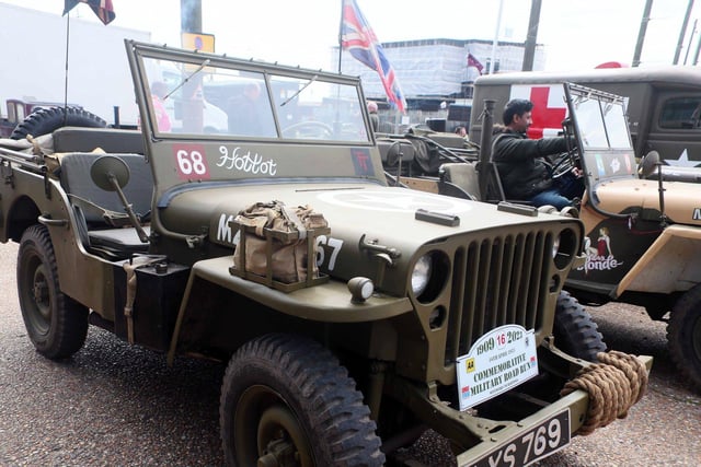 AA Invictus Military Vehicle Run in Hastings Old Town - 16 April 2023. Photo by Roberts Photographic