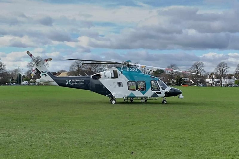 The chopper – part of the helicopter emergency medical services (HEMS) – landed in Broadwater Green, Worthing