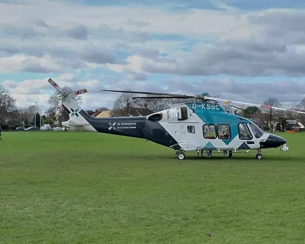 The chopper – part of the helicopter emergency medical services (HEMS) – landed in Broadwater Green, Worthing