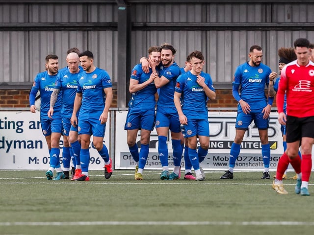Action from Eastbourne Borough's 2-0 home loss to Worthing in National South