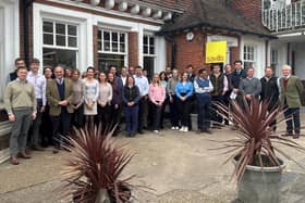 Savills Petworth team outside their new office in the town's Market Square.