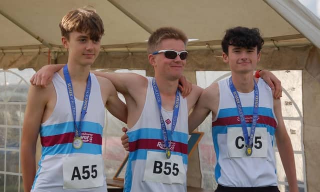 1st Under 17 team. George Armstrong-Smith, Fin Lumber-Fry & Thomas Petherick took gold