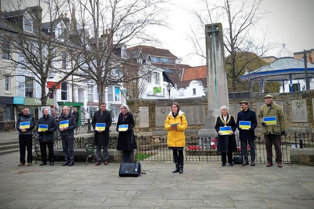 Silent Vigil for peace at the War Memorial in Horsham's Carfax