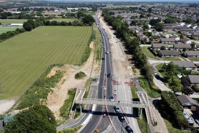 West Sussex County Council said the A259 improvement works at Angmering and Wick are progressing well, with much of the second carriageway foundation in place, having already built most of the first carriageway. Photo: Eddie Mitchell