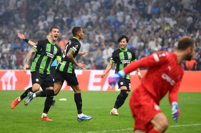 Brighton mounted a superb second-half comeback at Marseille to earn their first ever Europa League point