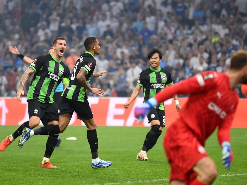 Brighton mounted a superb second-half comeback at Marseille to earn their first ever Europa League point