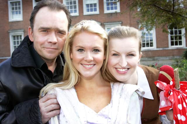 The three main stars of the panto Dick Whittington held in winter 2007, pictured in October