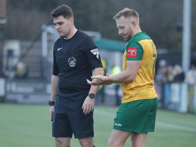 FA Trophy action between Horsham and AFC Totton