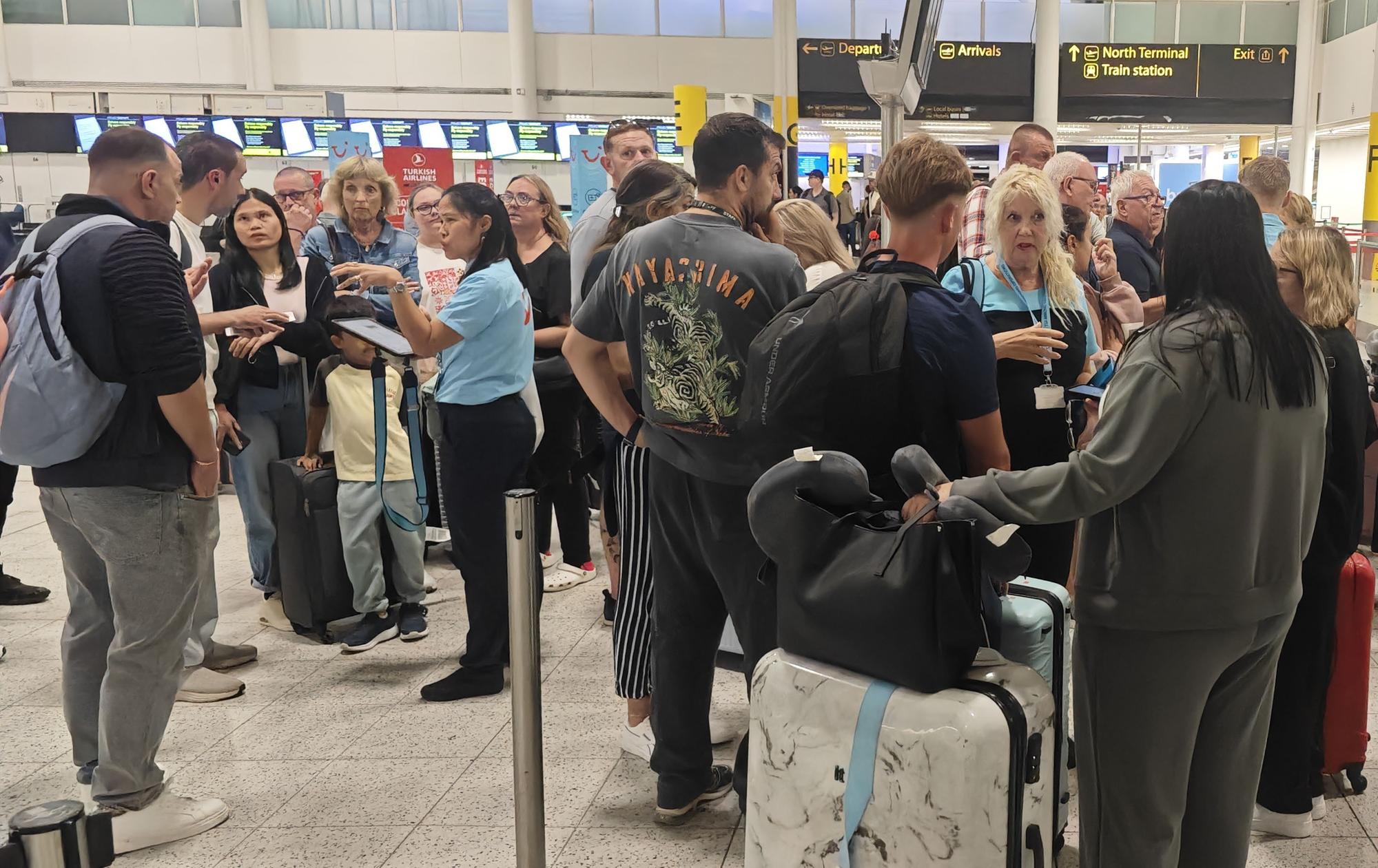 Passengers have described being left stranded, without luggage and facing hours-long delays after a technical issue with the UK's air traffic control system caused widespread disruption at Gatwick.