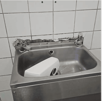 Damage to a public toilet in Bexhill. Pic: Bexhill Town Council