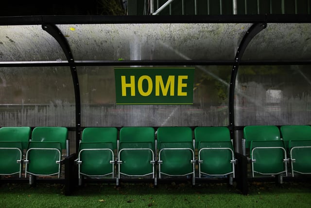 HORSHAM, ENGLAND - NOVEMBER 14: A detailed view of the home dug out prior to the Emirates FA Cup First Round Replay match between Horsham and Barnsley at The Camping World Community Stadium.