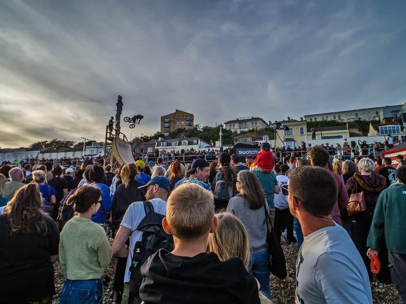 The Swatch Beach Best Trick on Hastings seafront, part of Source Park's BOH on September 5. Photo by Brian Bailey.