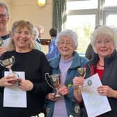 Trophy winners, from left to right: Richard Tabor, Richard Haigh, Rosy Jarrett, Jean Lawrence and Jennie Griffin