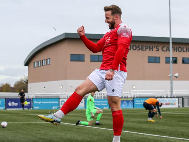 Action from Eastbourne Borough's 5-1 win at Slough Town in the National League South