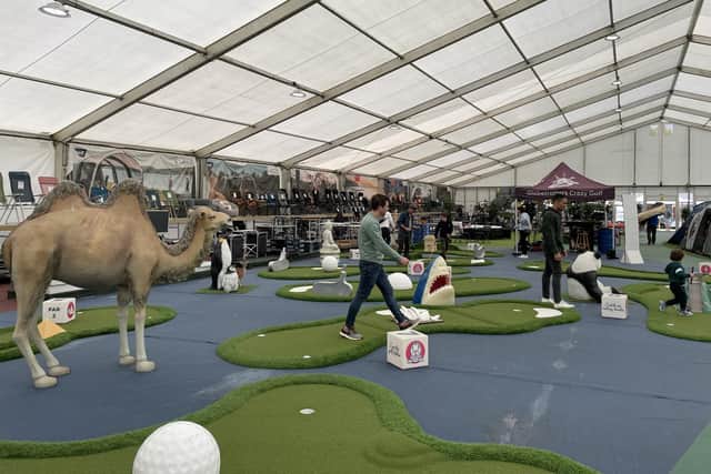 The new crazy golf course is at Camping World, Brighton Road, Horsham