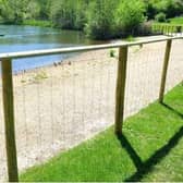 The fenced off 'beach' area at Southwater Country Park