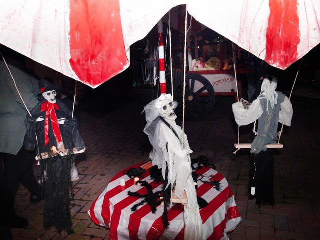 Halloween house at 5 Gillsmans Park, St Leonards, in aid of St Michael's Hospice. Photo by Frank Copper.