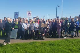 Residents and councillors protesting in Ringmer
