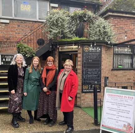 Jane Brook, Chair Rye Chamber, Helena Dollimore, Labour Parliamentary Candidate for Hastings & Ryes, Sarah Broadbent, Vice Chair Rye Chamber, Emily Thornberry, Shadow Attorney General