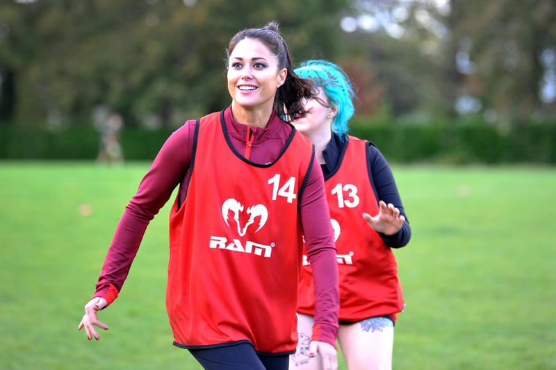 Olympic gold medal winning hero and TV personality Sam Quek attended Hove R.F.C for one of the RFU’s ‘Inner Warrior’ camps. SR23101602Photo by S Robards/Nationalworld
