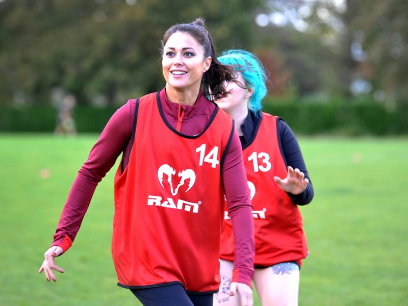 Olympic gold medal winning hero and TV personality Sam Quek attended Hove R.F.C for one of the RFU’s ‘Inner Warrior’ camps. SR23101602Photo by S Robards/Nationalworld
