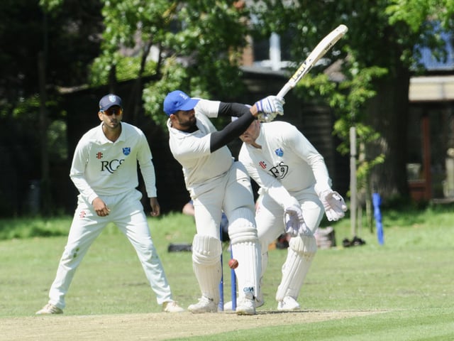 Action from Goring CC v Pagham CC in Division 3 West of the Sussex Cricket League