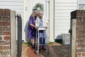 Ruby revisits her childhood home in Littlehampton with carer Louise, who now lives there