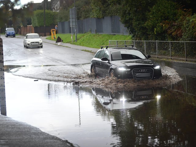 Notorious flood area in Westcourt Drive, Bexhill, on November 9 2023.