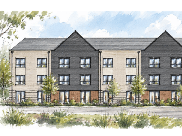 Changes to approved drawings for the Kilnwood Vale Neighbourhood Centre, in Faygate, are being sought through a planning application. (Drawing: TDC Architects)