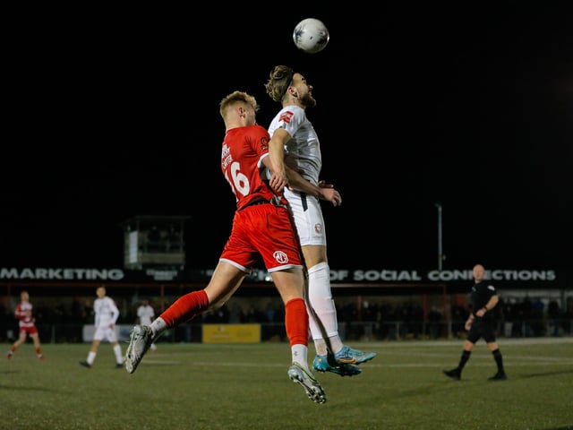 Action from Eastbourne Borough's Sussex Senior Cup quarter-final versus Hastings United