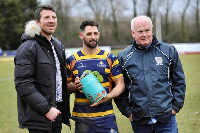 Raiders' Matt McLean is rewarded before his 300th National League game for the club - and during the match he scored his 150th try | Picture: Stephen Goodger